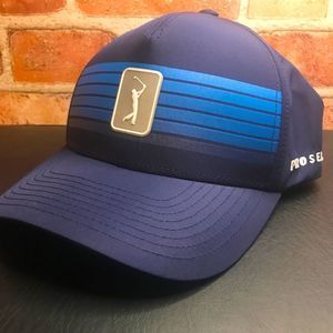 PGA Tour Golf Adult Moisture Wicking  Sweatband Peacoat Curved Bill Hat